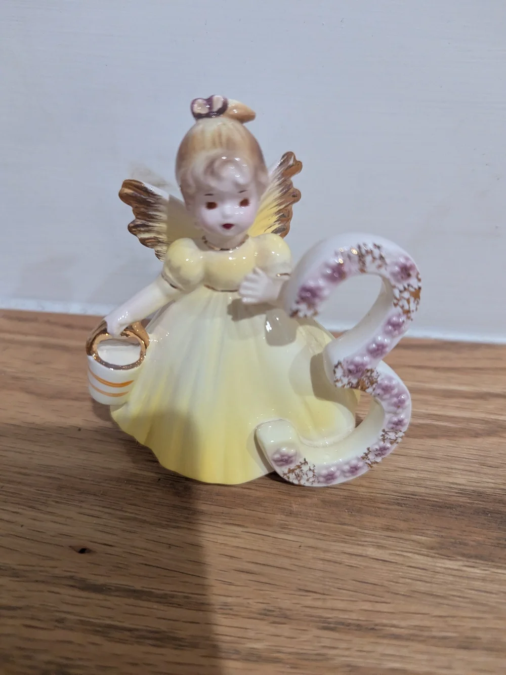 Yellow Angel Cake Topper with Decorative Number 3